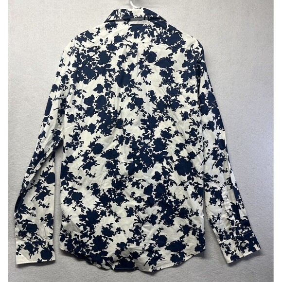 Michael Kors Slim-Fit Stretch Floral Print Button-Up Shirt Men's M Midnight - Picture 4 of 4
